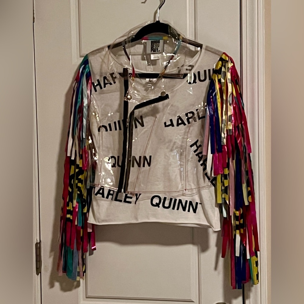 Harley Quinn t shirt and fringe jacket